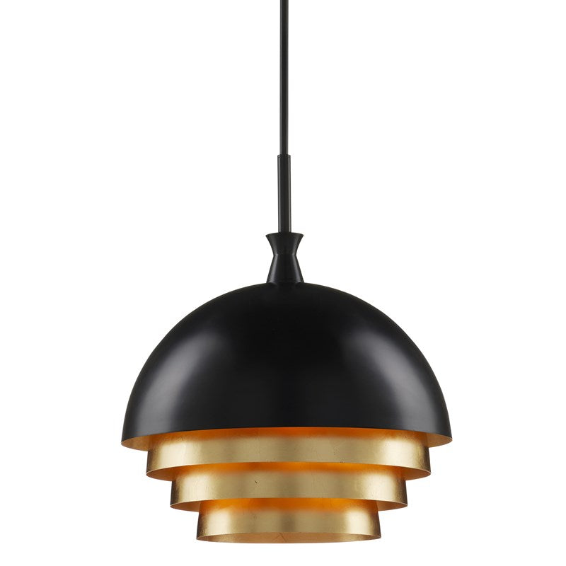 Currey And Company Salviati Large Black & Gold Pendant