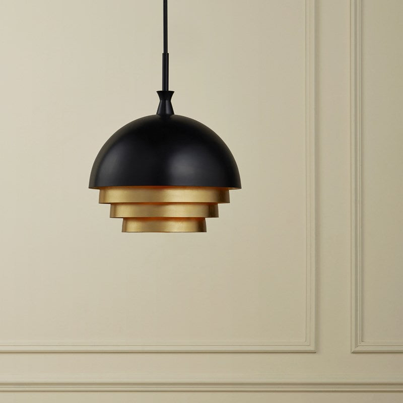 Currey And Company Salviati Large Black & Gold Pendant