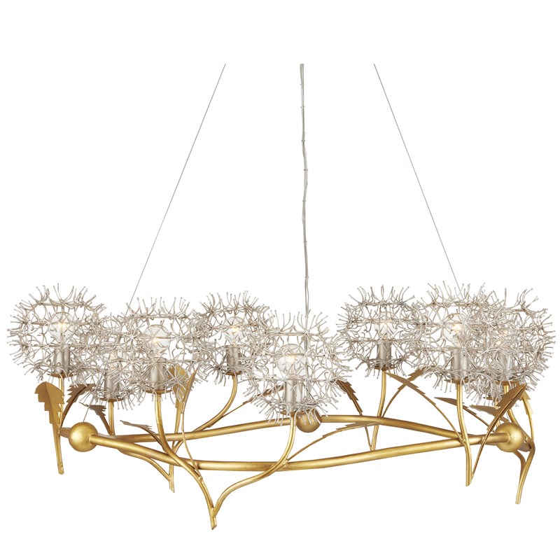 Currey And Company Dandelion Silver & Gold Chandelier