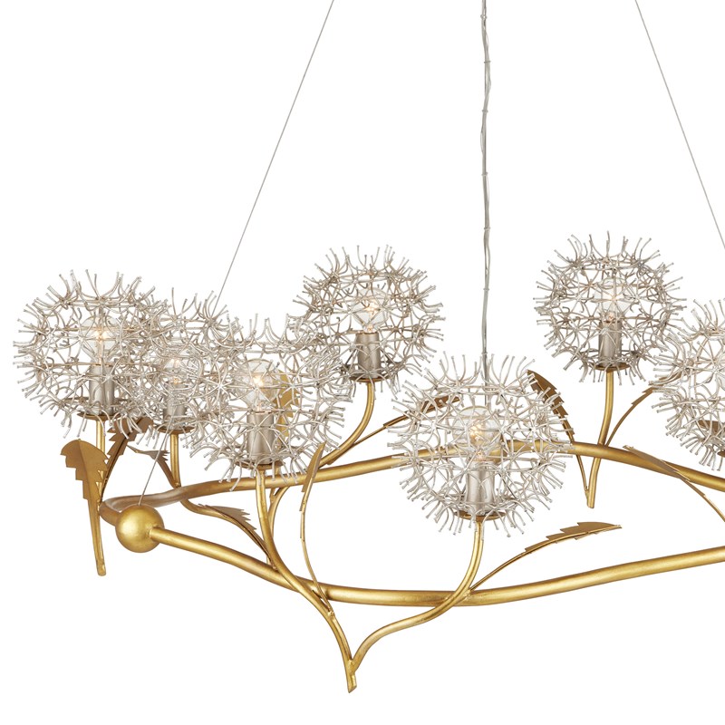 Currey And Company Dandelion Silver & Gold Chandelier