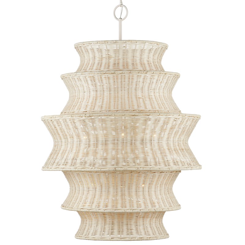 Currey And Company Phebe Large Rattan Chandelier