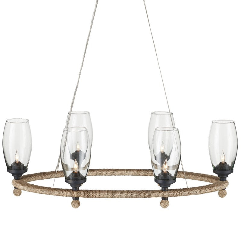 Currey And Company Hightider Glass Oval Chandelier