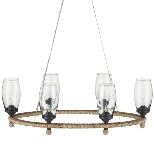 Currey And Company Hightider Glass Oval Chandelier