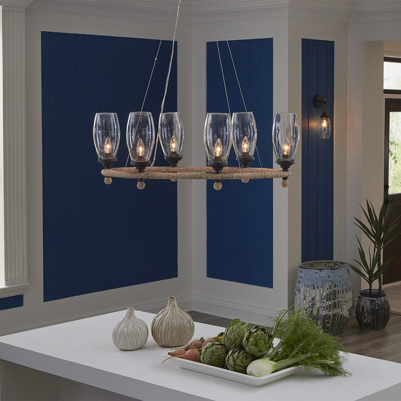 Currey And Company Hightider Glass Oval Chandelier