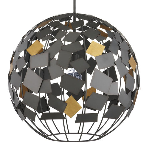 Currey And Company Moon Night Gray & Gold Orb Chandelier
