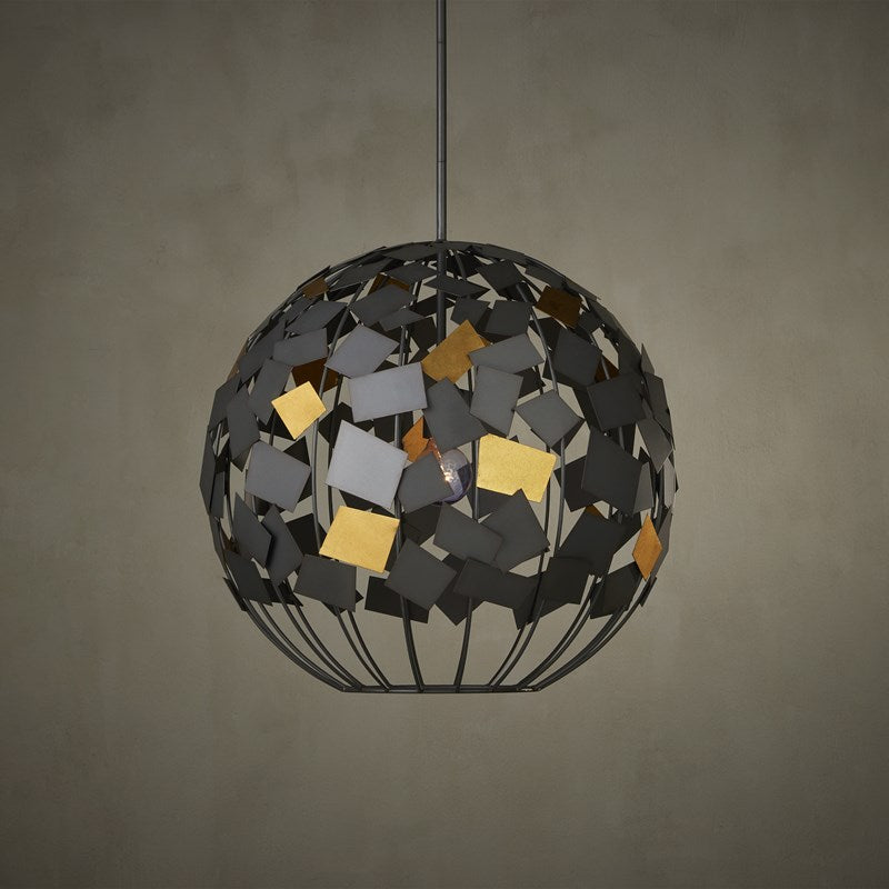 Currey And Company Moon Night Gray & Gold Orb Chandelier