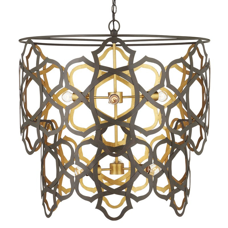 Currey And Company Mauresque Medium Bronze & Gold Chandelier