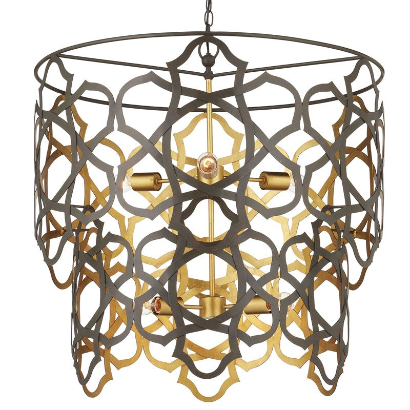 Currey And Company Mauresque Medium Bronze & Gold Chandelier