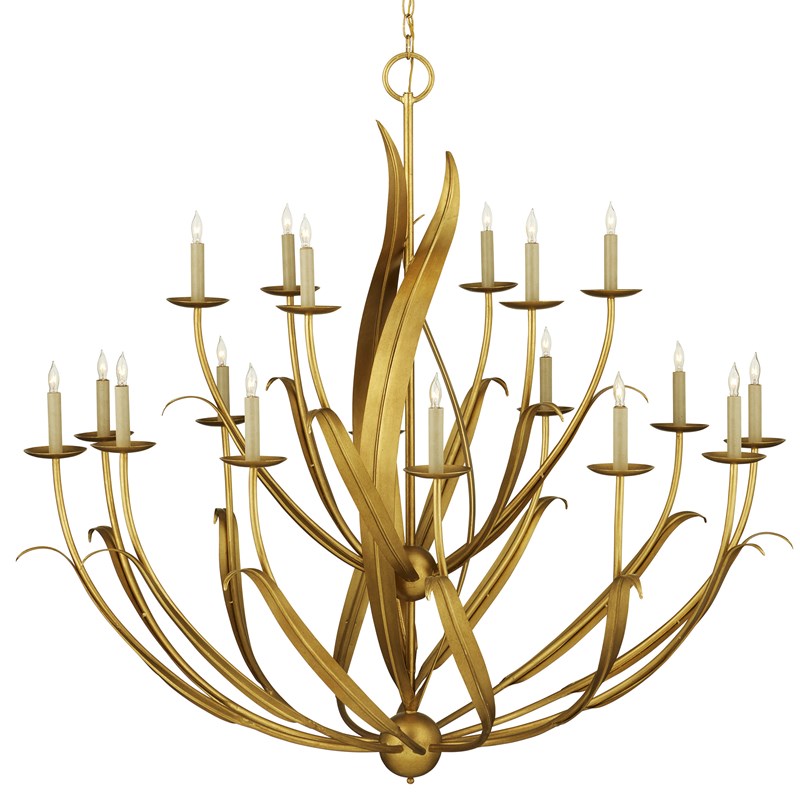Currey And Company Menefee Large Gold Chandelier
