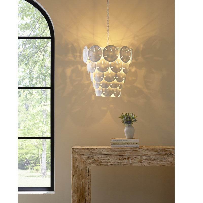 Currey And Company Tulum White Chandelier