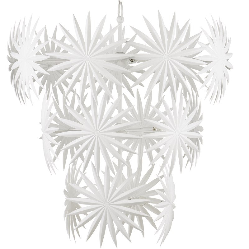 Currey And Company Bismarkia Large White Chandelier