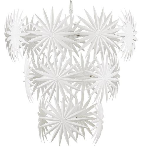 Currey And Company Bismarkia Large White Chandelier