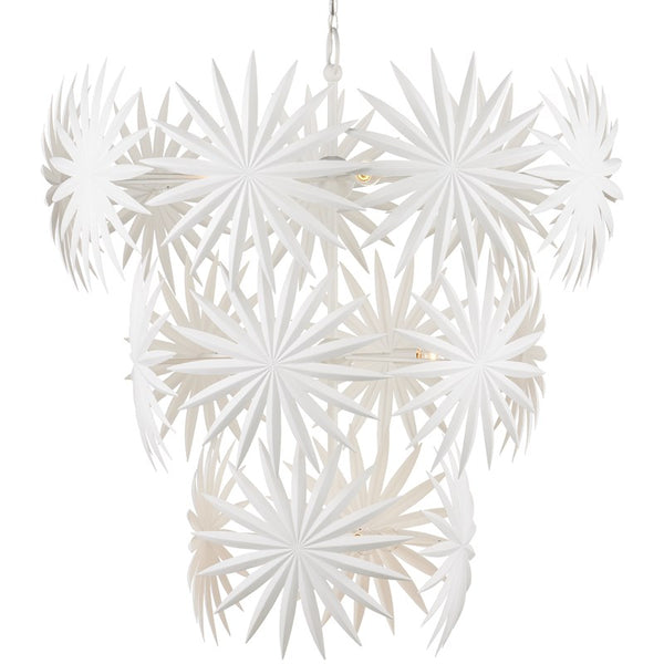 Currey And Company Bismarkia Large White Chandelier