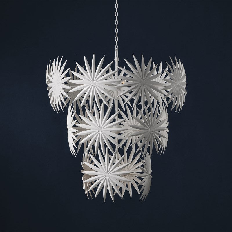 Currey And Company Bismarkia Large White Chandelier