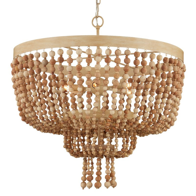 Currey & Company Sabia 28" Beaded 6 Light Chandelier