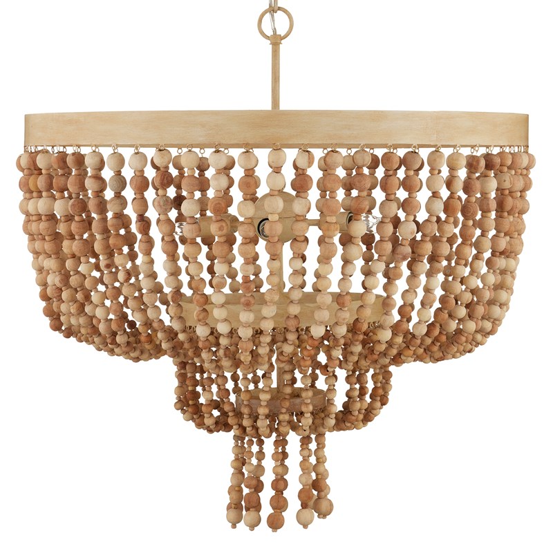 Currey & Company Sabia 28" Beaded 6 Light Chandelier