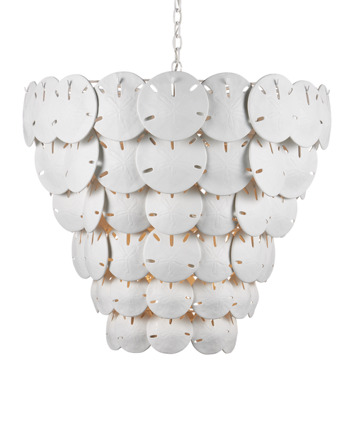 Currey & Company Tulum Extra Large White Chandelier