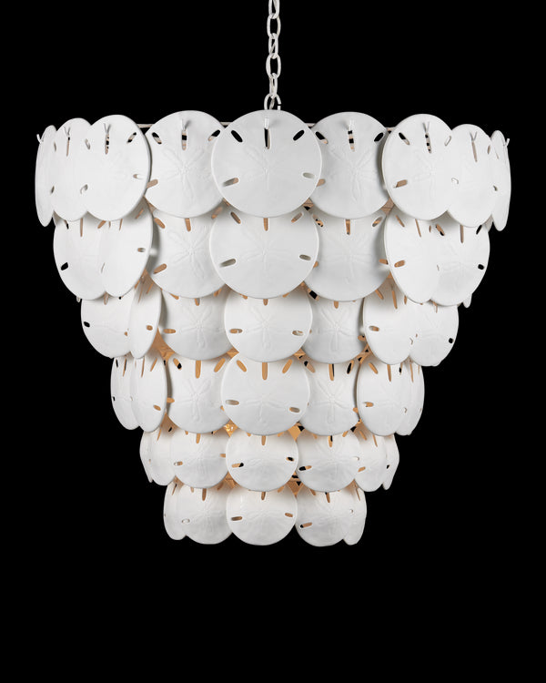 Currey & Company Tulum Extra Large White Chandelier