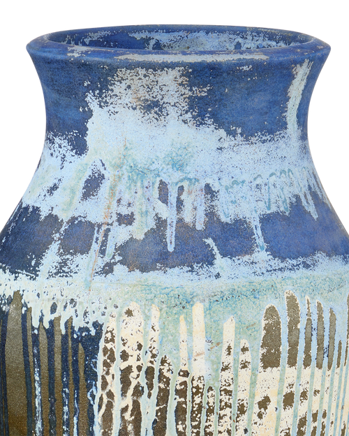 Currey & Company Capizzi Blue Drip Urn