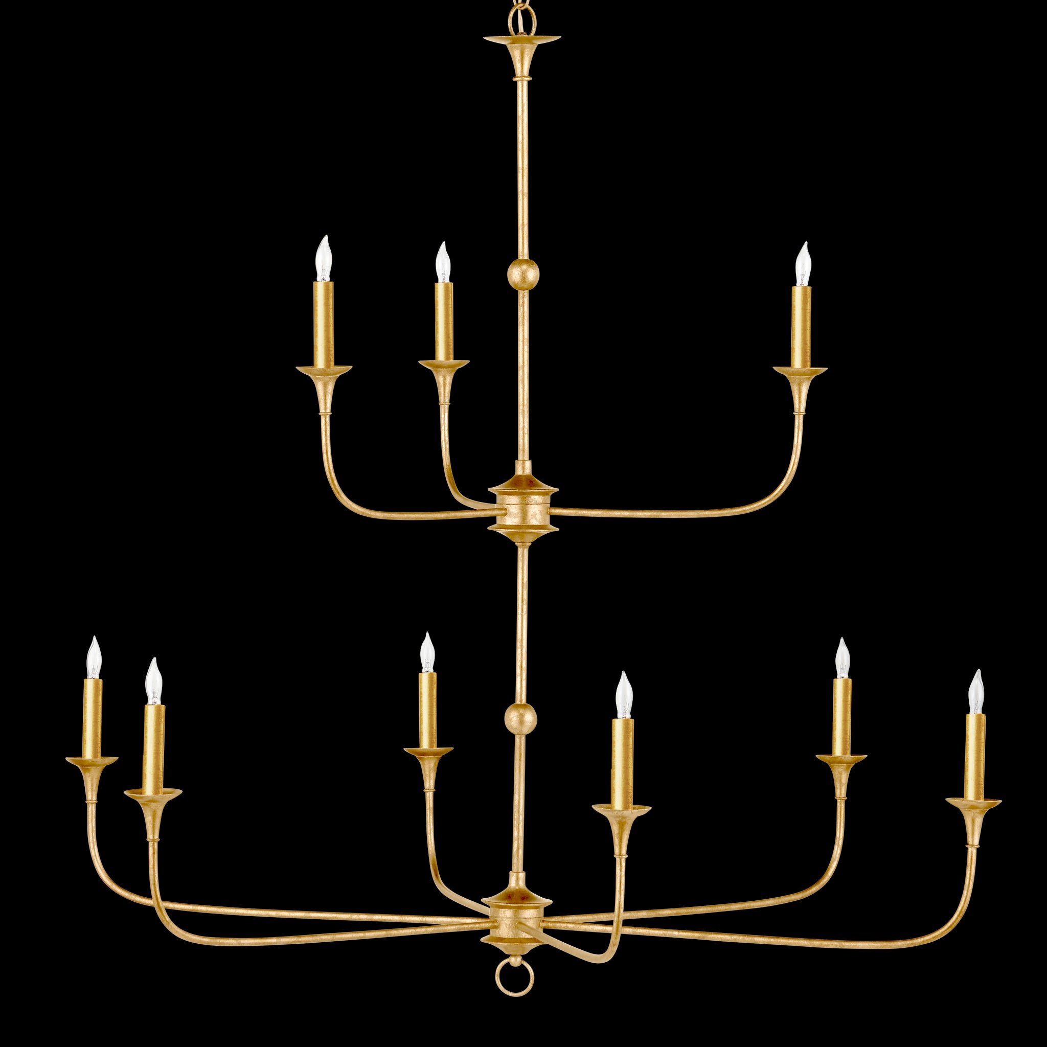 Currey & Company Nottaway Two Tier Gold Chandelier