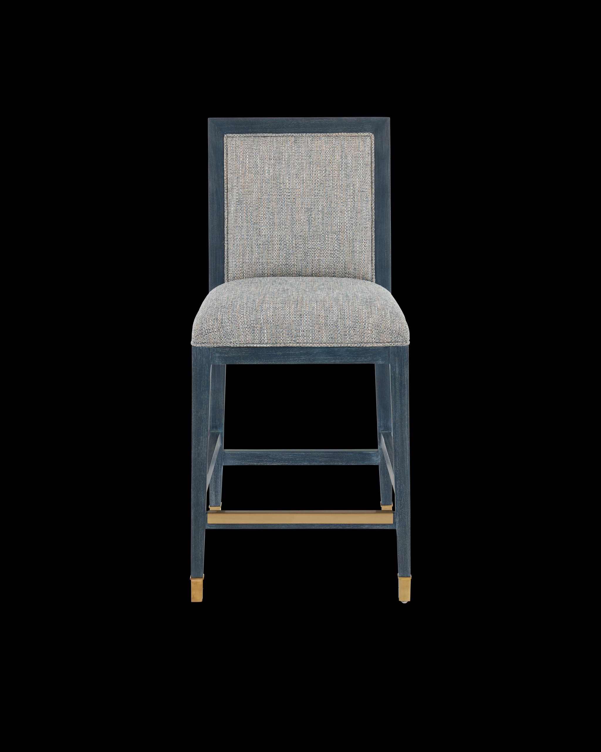 Currey & Company Santos Vintage Navy Counter Stool, Barrett Dusk