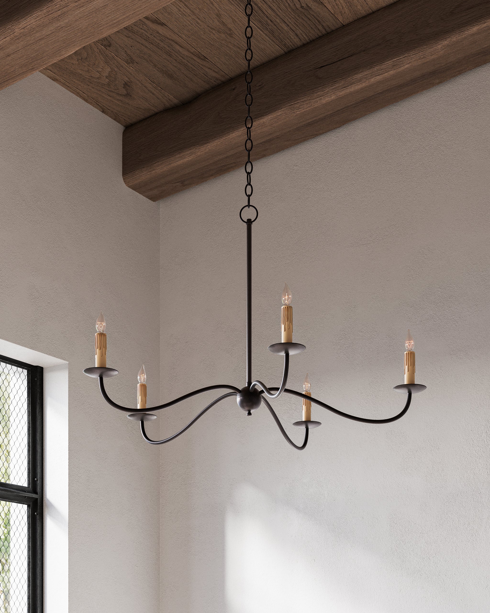 Currey & Company Saxon Small Black Chandelier