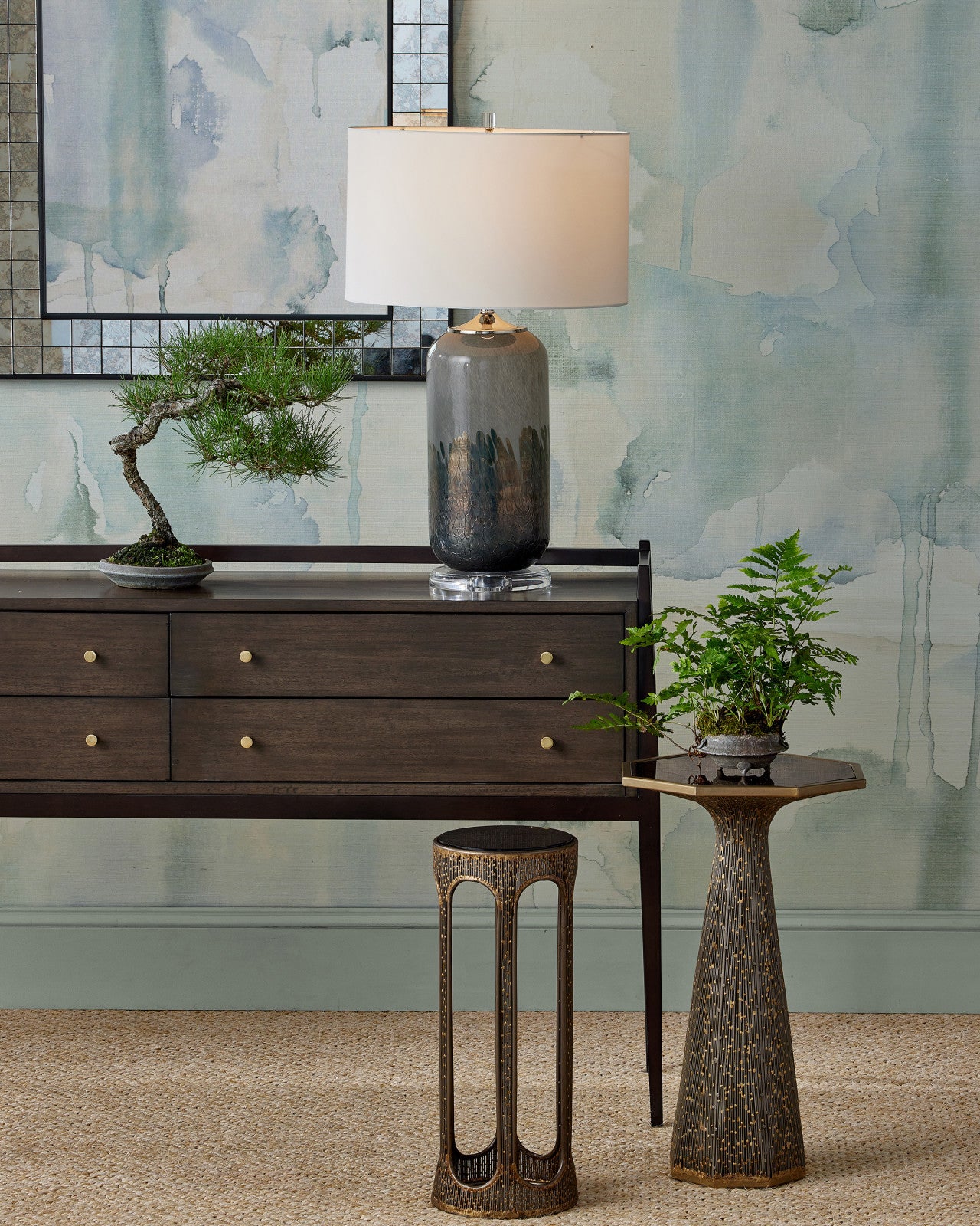 Currey & Company 25" Castor Metal Accent Table