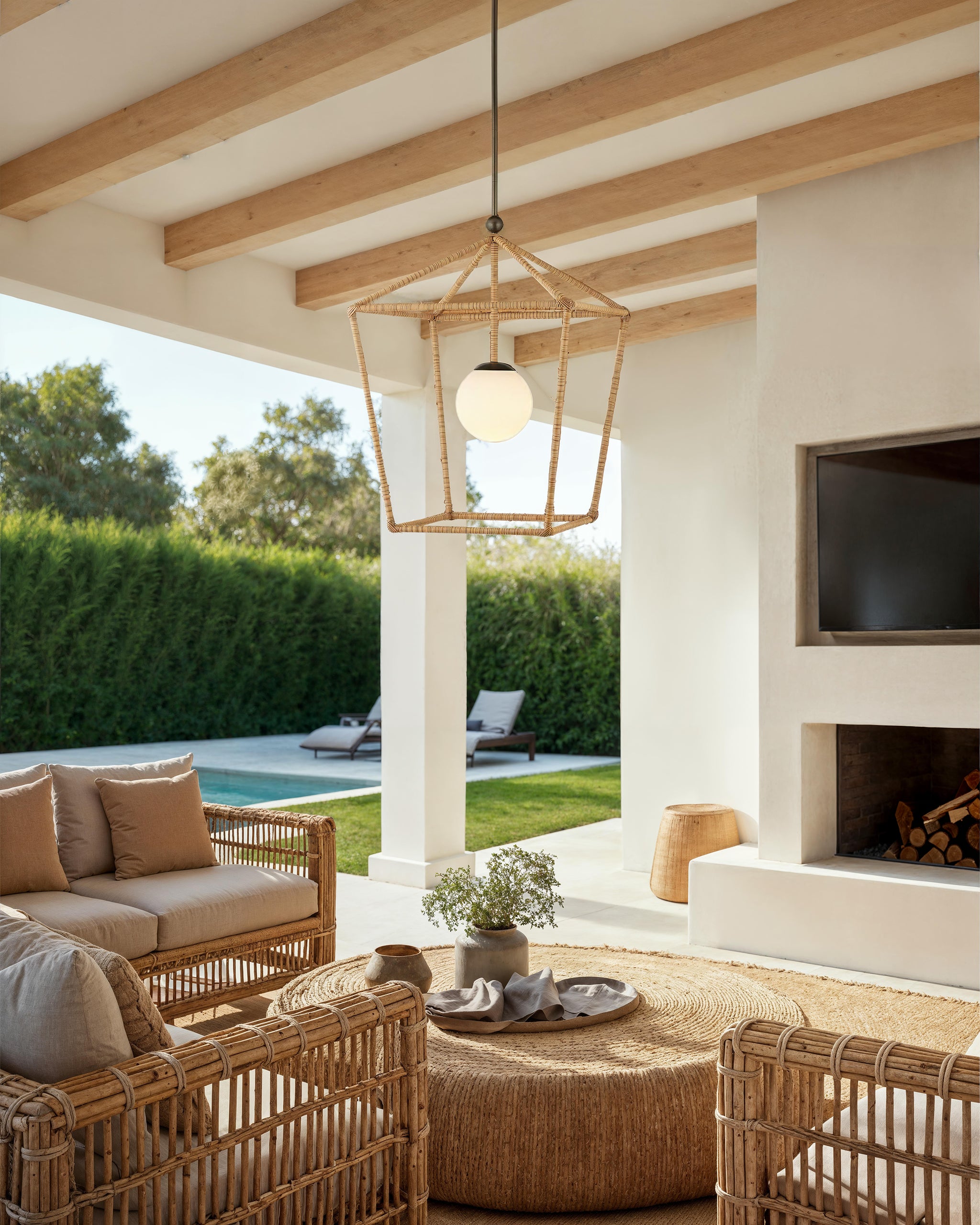 Currey And Company Denison Large Natural Outdoor Lantern