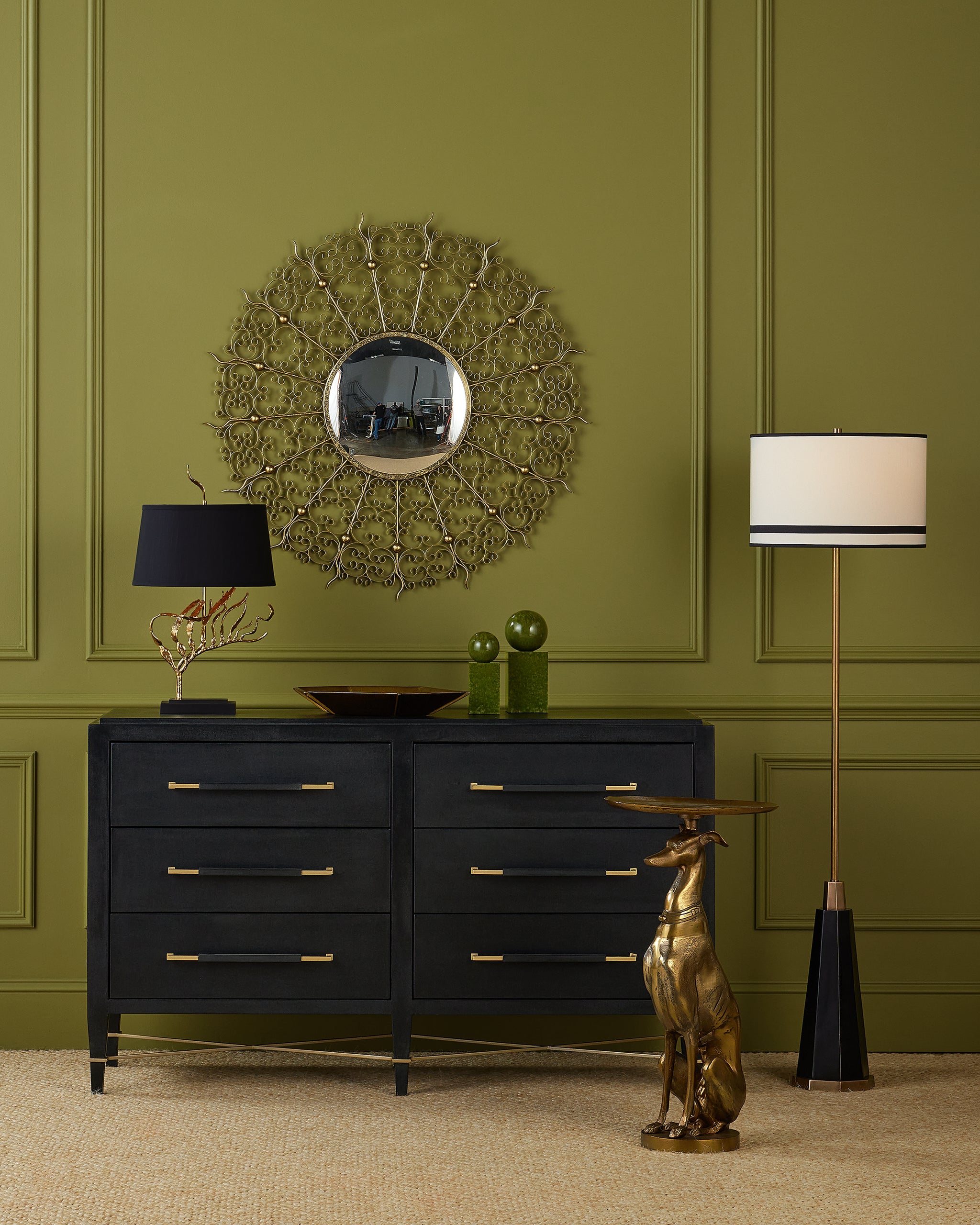 Currey & Company Levain Round Mirror