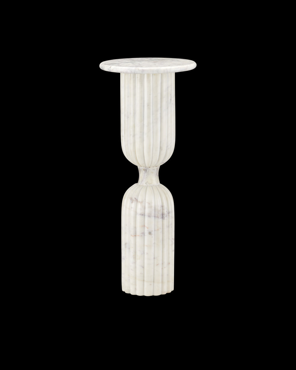 Currey & Company Passementerie White Marble Drinks Table
