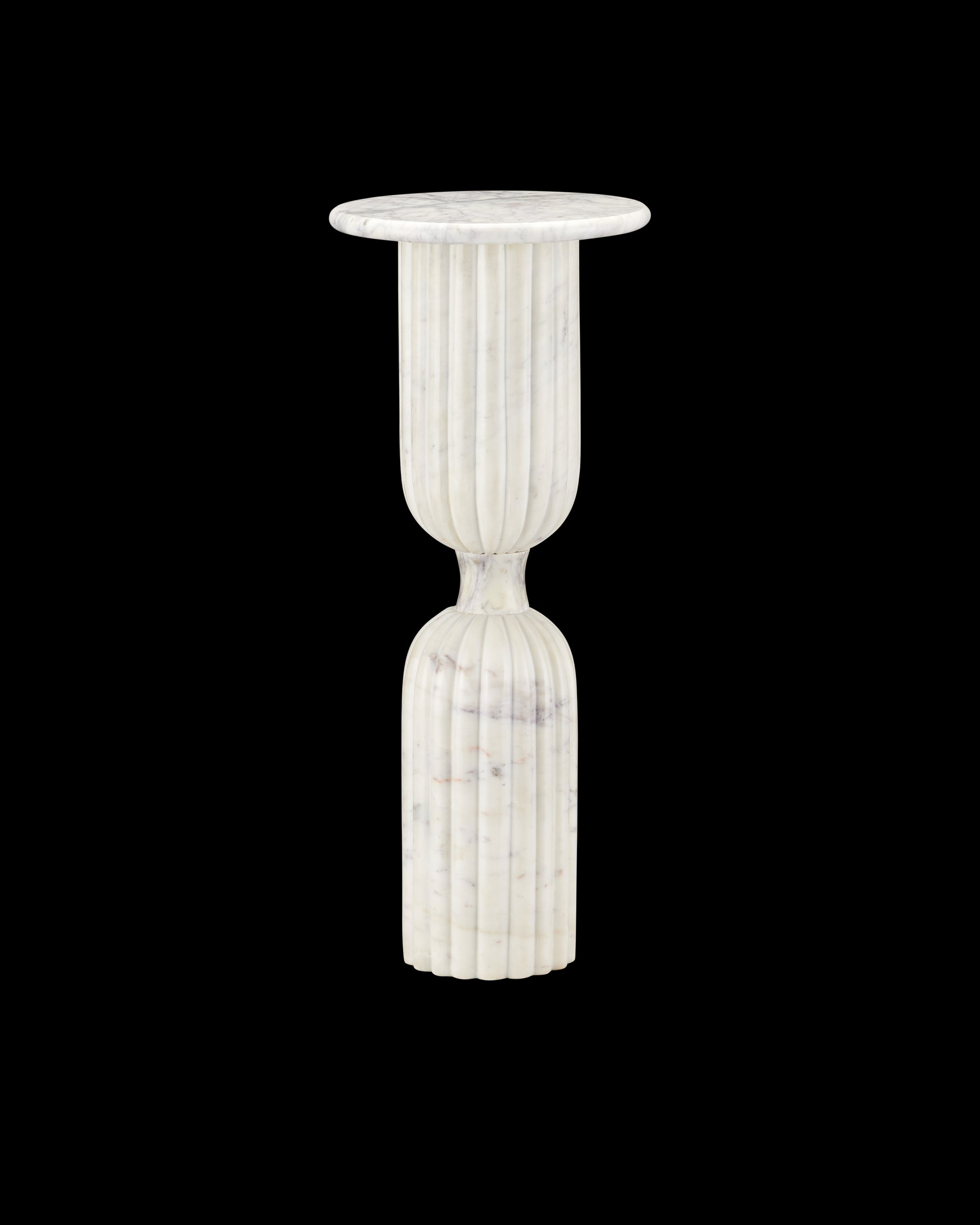 Currey & Company Passementerie White Marble Drinks Table