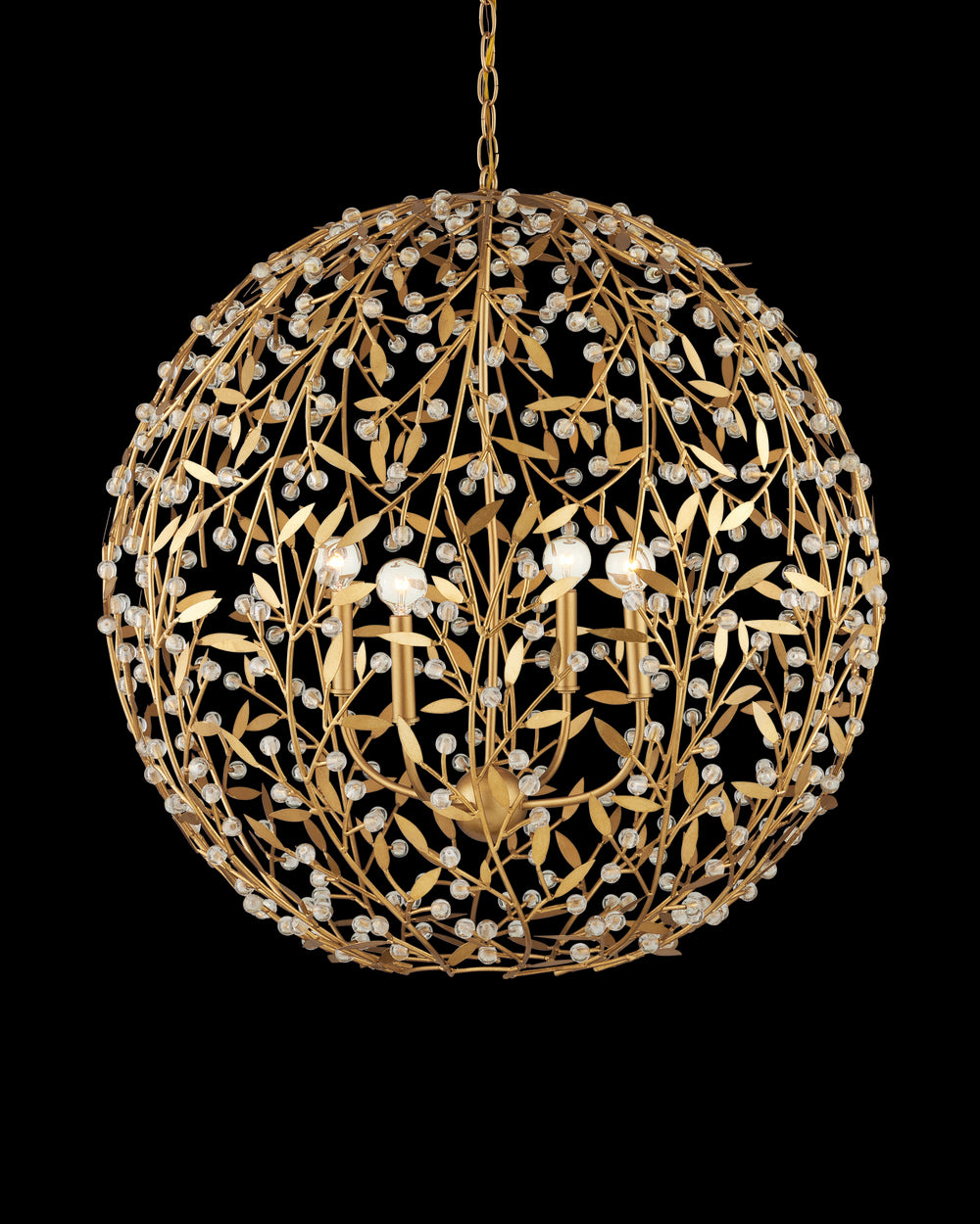 Currey & Company Secret Garden Gold Orb Chandelier