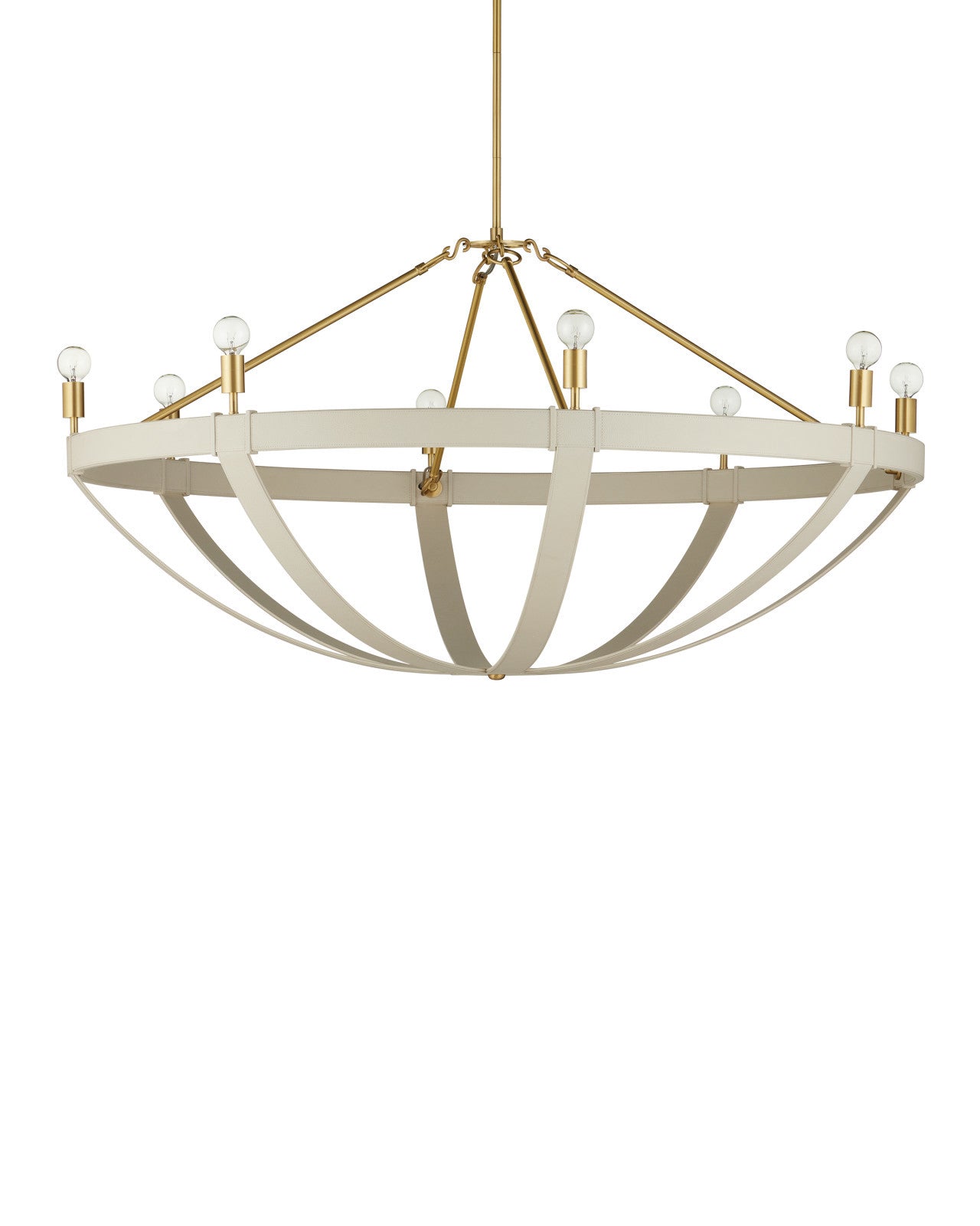 Currey & Company Barrington 48" Brushed Brass 8 Light Chandelier