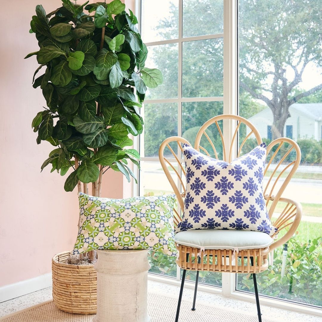 Laura Park Brushstrokes Navy Blue Pillow