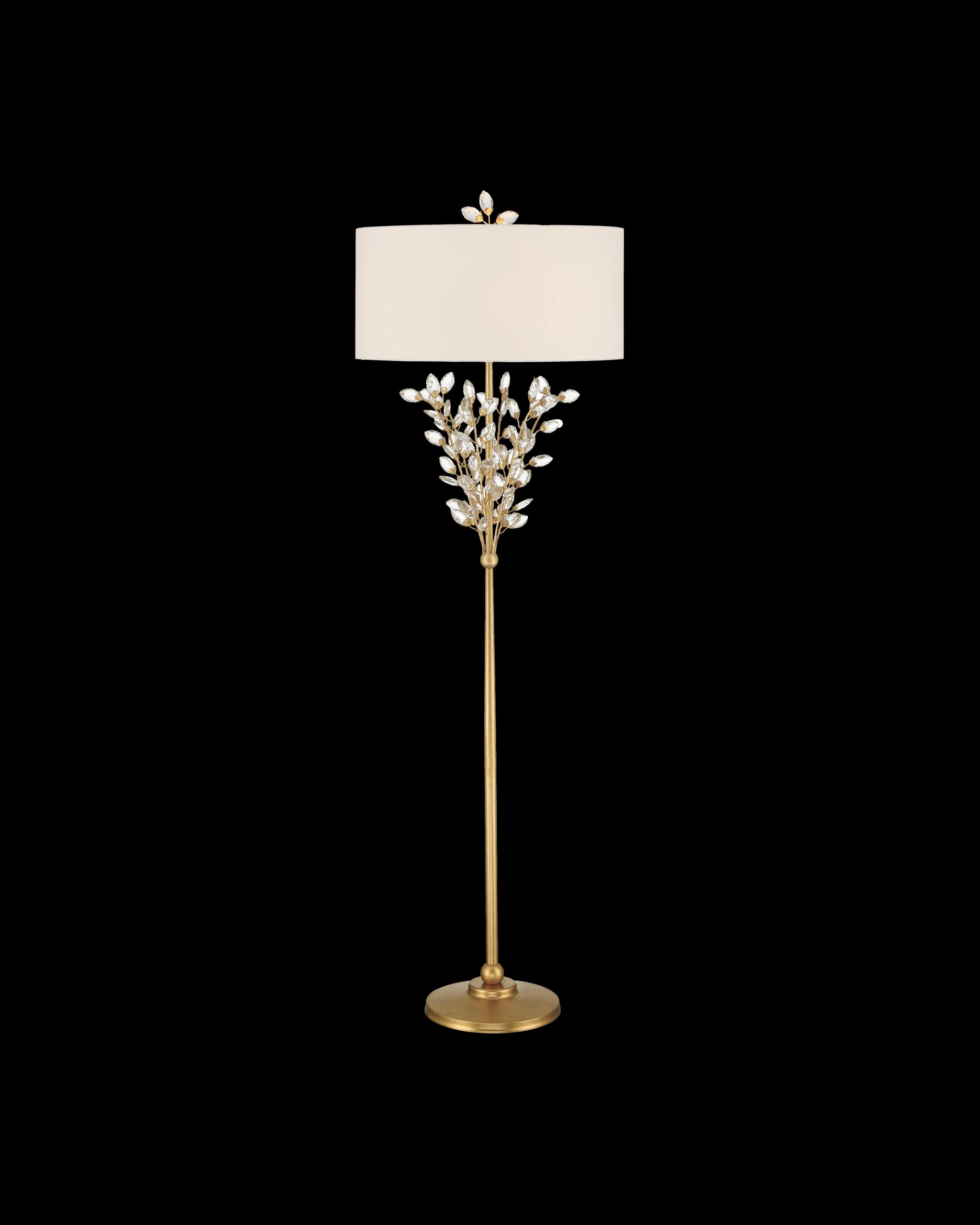 Currey & Company Forget Me Not Gold Floor Lamp