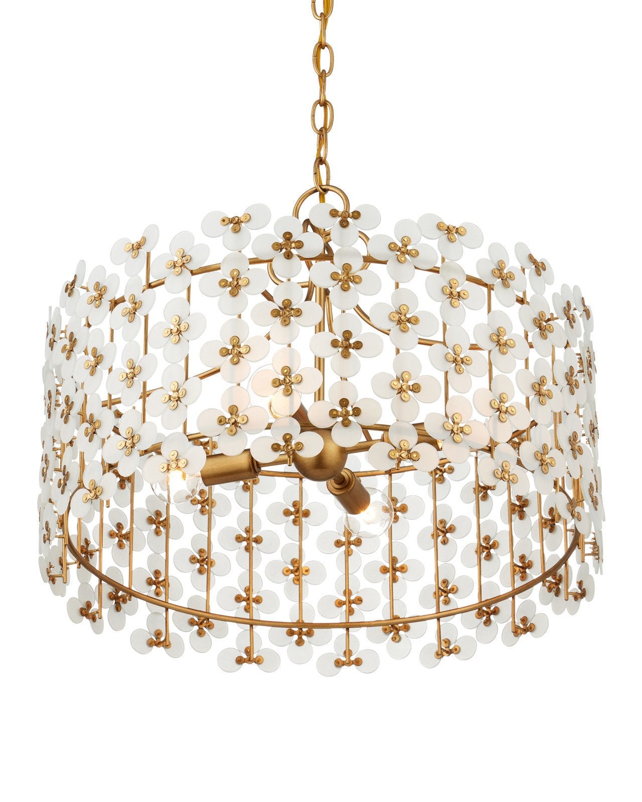 Currey & Company Spring Flower 20" Brass 4 Light Pendant