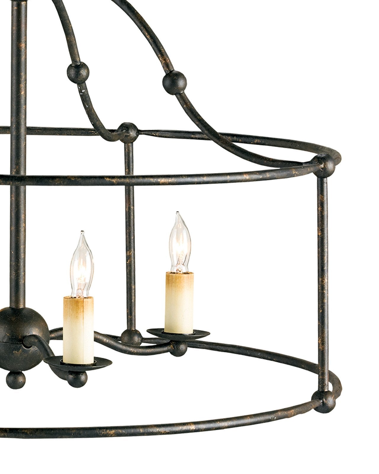 Currey & Company Fitzjames 20" Black 4 Light Semi Flush Mount