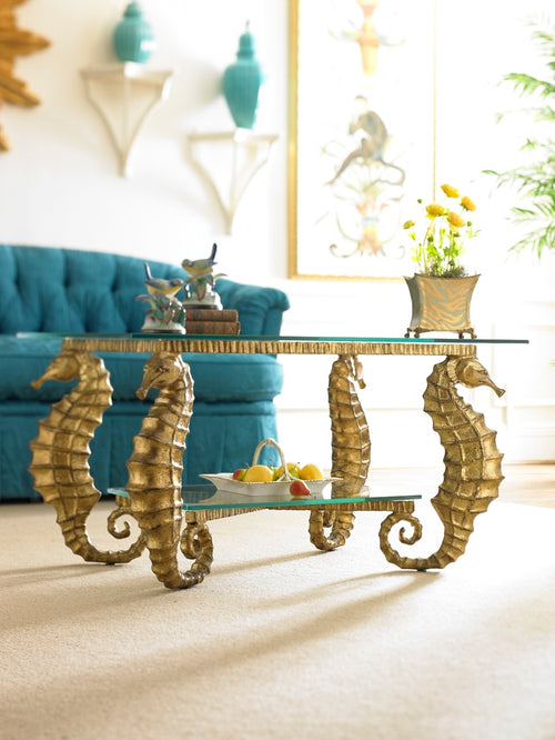 Chelsea House Seahorse Coffee Table Gold