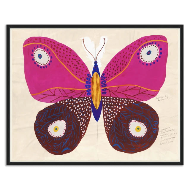 Paule Marrot Butterfly Pink and Blue Art