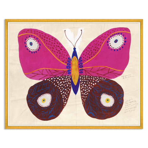 Paule Marrot Butterfly Pink and Blue Art