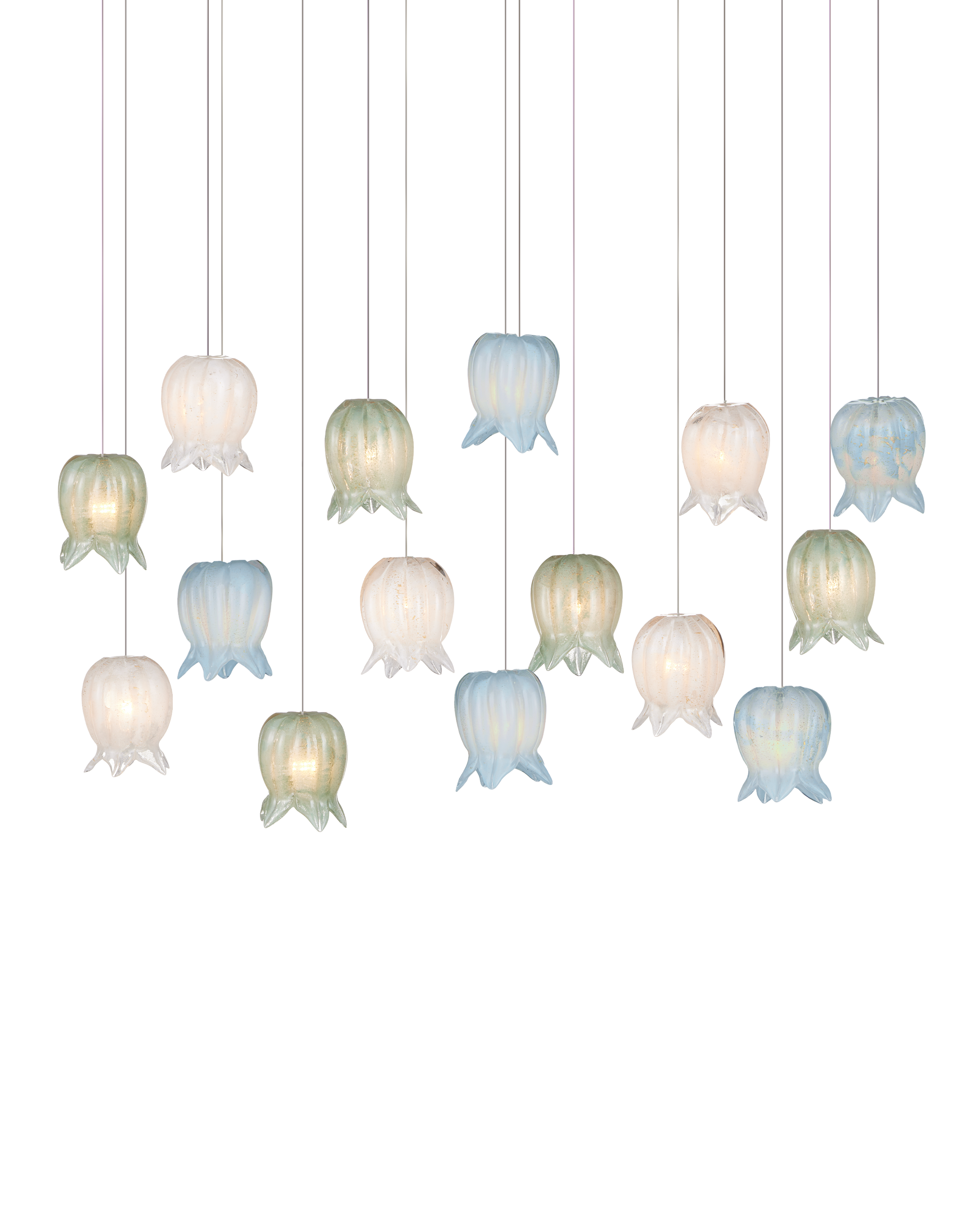 Currey And Company Polpo 15 Light Linear Multi Drop Pendant