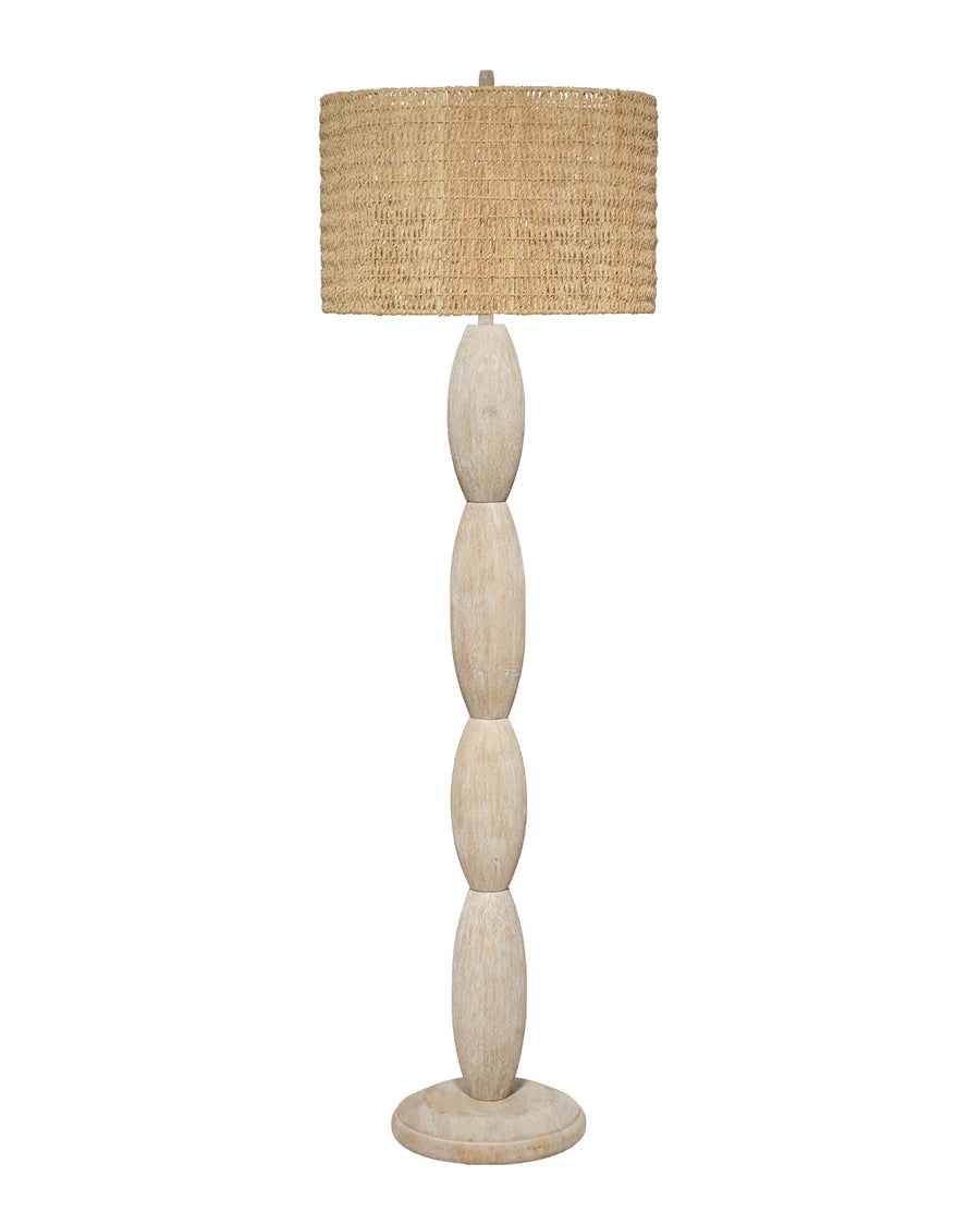 Jamie Young Almond Floor Lamp, White Washed Wood