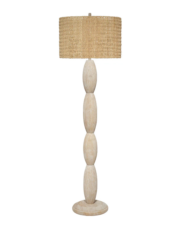 Jamie Young Almond Floor Lamp, White Washed Wood