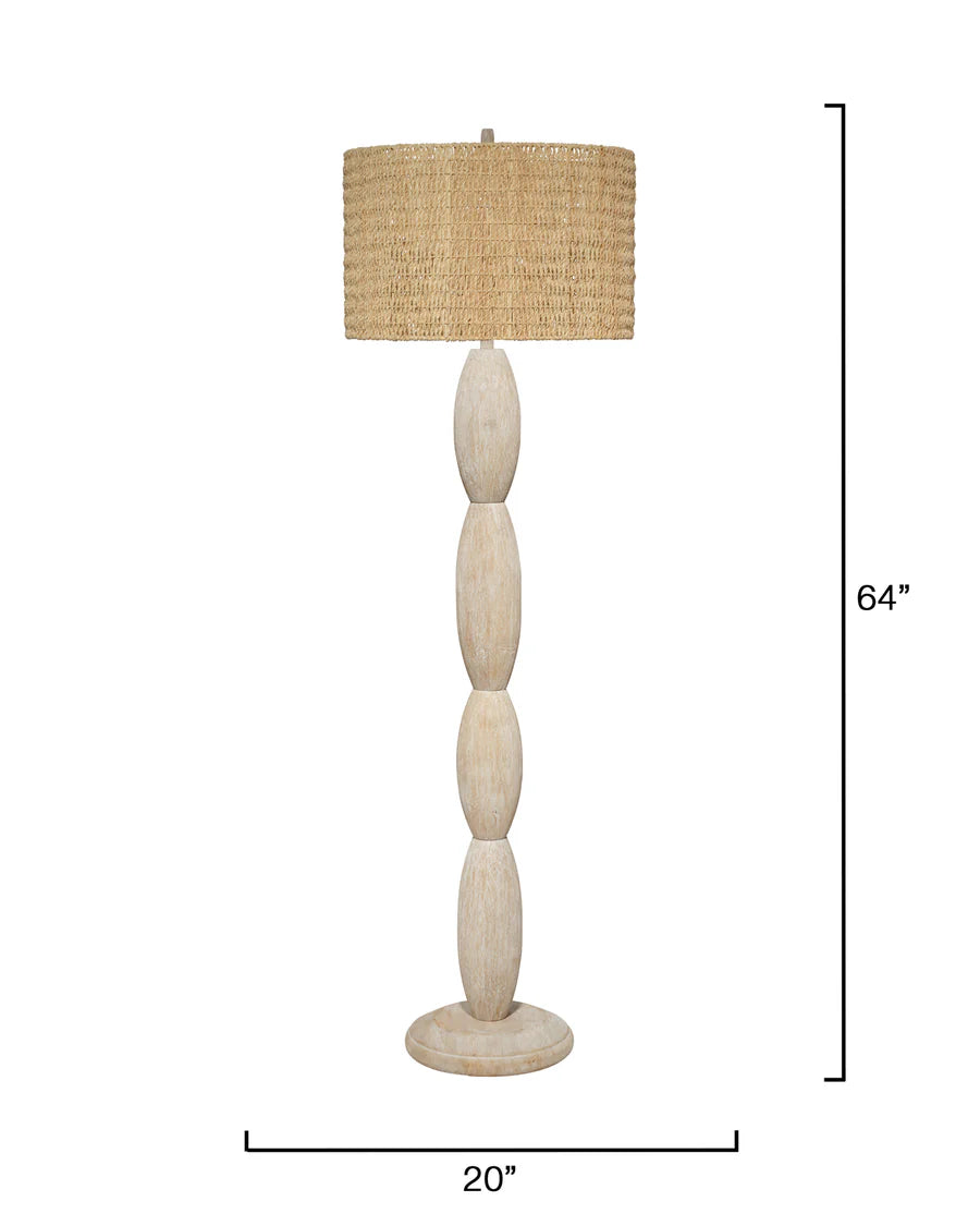 Jamie Young Almond Floor Lamp, White Washed Wood