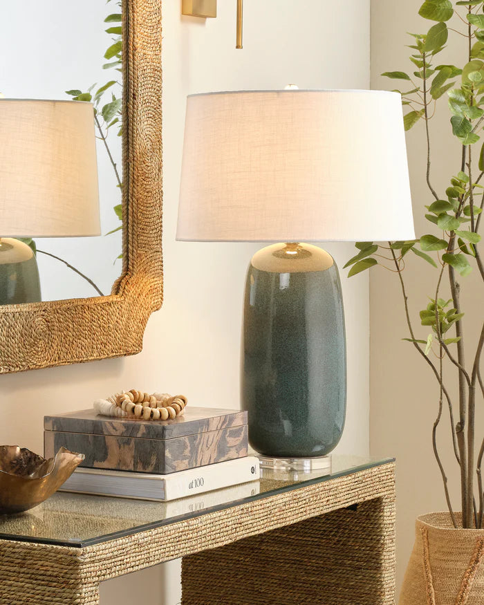 Jamie Young Balsam Table Lamp, Teal Ceramic
