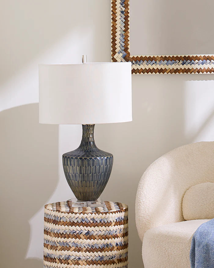 Jamie Young Boa Table Lamp, Indigo Etched Glass