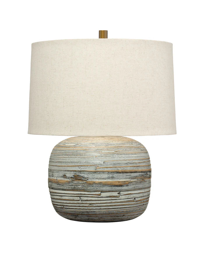Jamie Young Cocoon Table Lamp, White Washed Bamboo