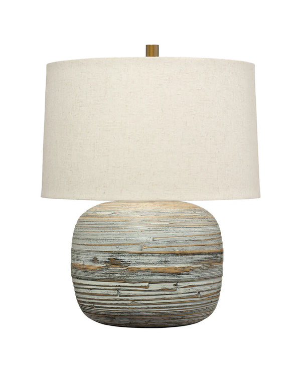 Jamie Young Cocoon Table Lamp, White Washed Bamboo