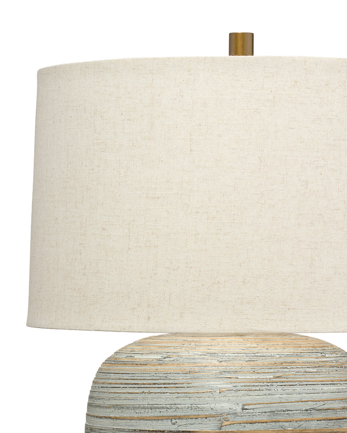 Jamie Young Cocoon Table Lamp, White Washed Bamboo