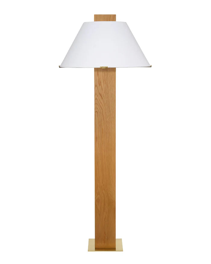 Jamie Young Craftsman Floor Lamp, Natural Oak Veneer